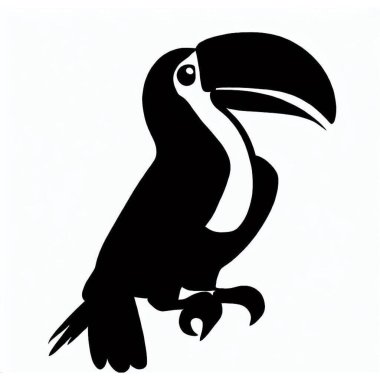 Vector Silhouette of Toucan, Playful Toucan Graphic for Bird and Tropical Concepts clipart