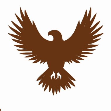 Kuş vektörü, Kuşun Vektör Resmi, Kuş silueti kahverengi renk teması