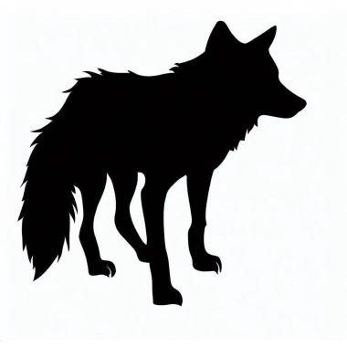 Vector Silhouette of Wolf, Wild Wolf Graphic for Nature and Wildlife Themes clipart