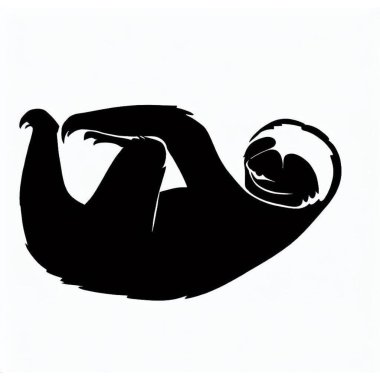 Vector Silhouette of Sloth, Relaxed Sloth Illustration for Wildlife and Nature Concepts clipart