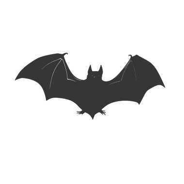 Fruit Bat silhouette,Black and White Silhouette Vector Icon for Design. clipart