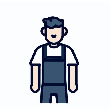 Vector of a Male Mechanic, Simple Vector Illustration for Automotive and Repair Projects clipart