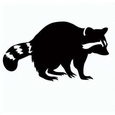 Vector Silhouette of Raccoon, Curious Raccoon Illustration for Animal and Nature Themes clipart