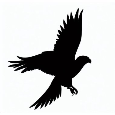 Vector Silhouette of Falcon, Swift Falcon Illustration for Bird of Prey and Wildlife Themes clipart