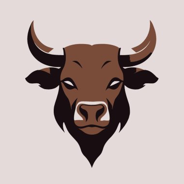 Bull Vector Illustration Hayvan, Sığır, Hayvancılık, Boynuzlar, Simge.