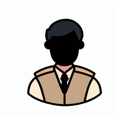 Vector of a Male Pilot, Simple Vector Graphic for Aviation and Flying Themes clipart