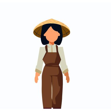 Vector of a Female Farmer, Hardworking Female Farmer Illustration clipart