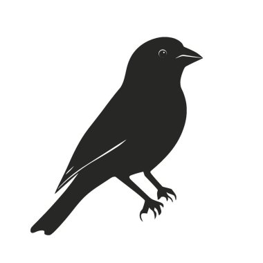 Crossbill silhouette,Simple Black and White Silhouette for Branding. clipart