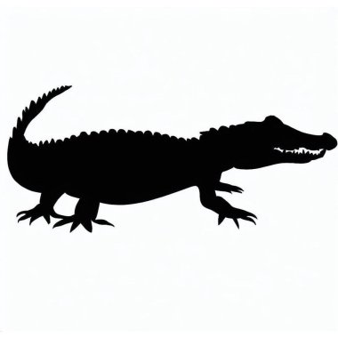 Vector Silhouette of Crocodile,alligator, Stealthy Crocodile Illustration for Nature and Wildlife Designs clipart