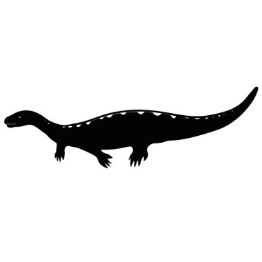 Elasmosaurus silueti, Markalaşma için Basit Siyah ve Beyaz Siluet.