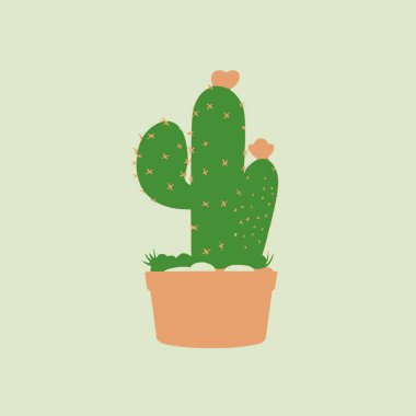 Cactus Vector Illustration Succulent, Plant, Desert, Spiky, Icon. clipart