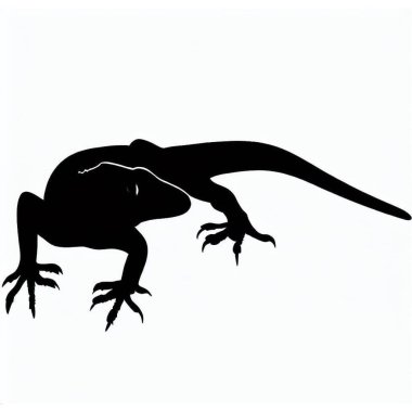 Vector Silhouette of Lizard, Curious Lizard Illustration for Reptile and Nature Themes clipart