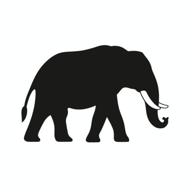 Platybelodon silhouette,Minimalist Flat Black and White Silhouette Icon. clipart