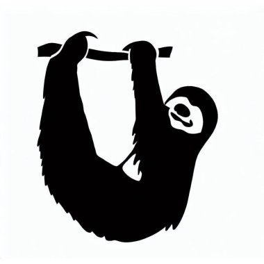 Vector Silhouette of Sloth, Relaxed Sloth Illustration for Wildlife and Nature Concepts clipart