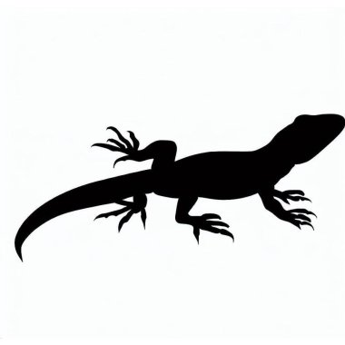 Vector Silhouette of Lizard, Curious Lizard Illustration for Reptile and Nature Themes clipart