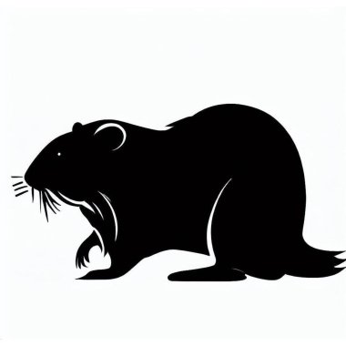 Vector Silhouette of Beaver, Hardworking Beaver Graphic for Wildlife and Nature Concepts clipart