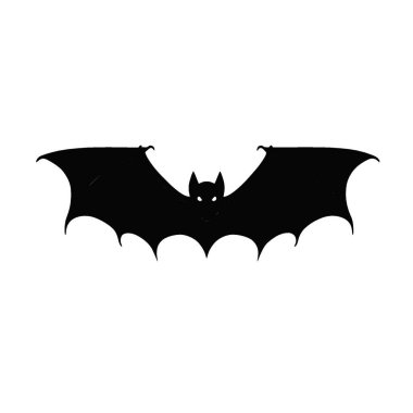 Fruit Bat silhouette,Black and White Silhouette Vector Icon for Design. clipart