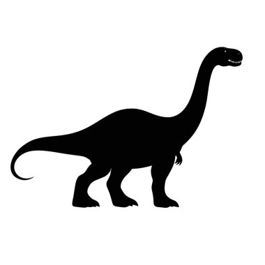 Amargasaurus silhouette,Simple Black and White Silhouette for Branding. clipart