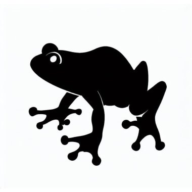 Vector Silhouette of Frog, Cute Frog Graphic for Amphibian and Nature Themes clipart