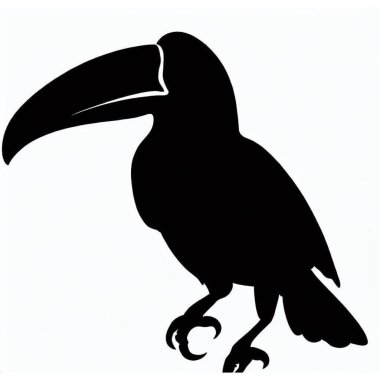 Vector Silhouette of Toucan, Playful Toucan Graphic for Bird and Tropical Concepts clipart