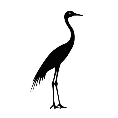 Rallidae silhouette,Black and White Silhouette Vector Icon for Design. clipart