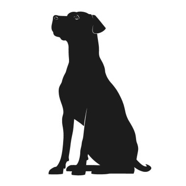 Fila Brasileiro silueti, Modern Siyah ve Beyaz Siluet Düz Simge.