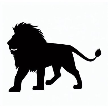 Aslan 'ın Vektör Silueti, Vahşi Yaşam ve Doğa Kavramları için Görkemli Aslan İllüstrasyonu