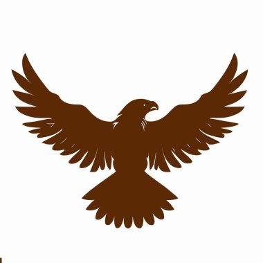 Kuş vektörü, Kuşun Vektör Resmi, Kuş silueti kahverengi renk teması