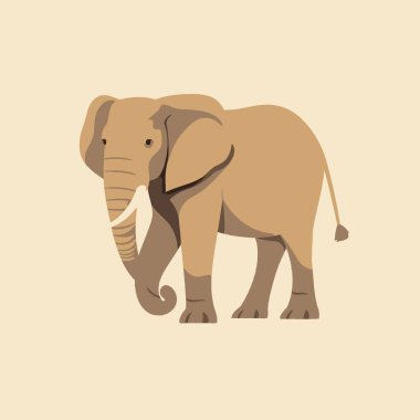 Stalwart Elephant Flat Vector Art Simple Icon. clipart