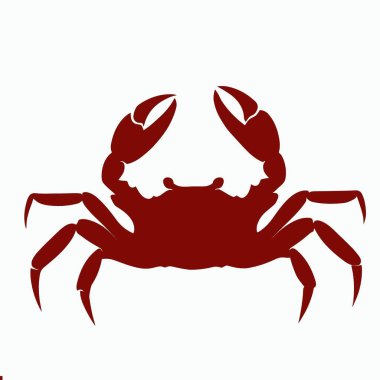 Crab Silhouette with Claws Raised , Coastal and Sea Creature Vector Illustration clipart