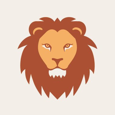 Aslan Düz Vektör Sanat Vahşi Yaşam, Hayvan, Kedi, Avcı, Simge.