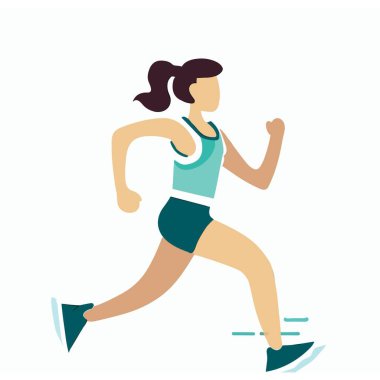 Bir Kadın Çalıştırıcının Vektörü, Çalıştırma ve Atletik Temalar için Basit Vektör Grafiği