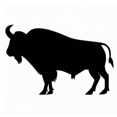 Vector Silhouette of Buffalo, Strong Buffalo Illustration for Wildlife and Nature Themes clipart