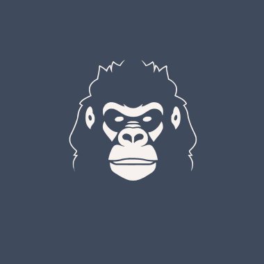 Dominant Gorilla Flat Vector Art Primate, Wildlife, Animal, Ape, Icon. clipart