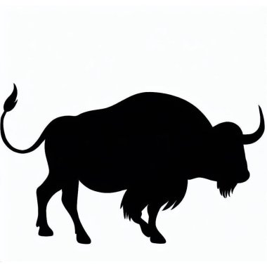 Vector Silhouette of Buffalo, Strong Buffalo Illustration for Wildlife and Nature Themes clipart