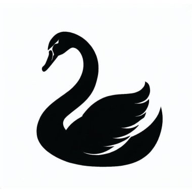 Vector Silhouette of Swan, Graceful Swan Graphic for Birds and Lake Concepts clipart