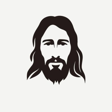 Siluet logosunda İsa 'nın yüzü Dini, Hristiyanlık, Sembol, Simge, Şekil.