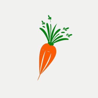Havuç Logosu Vektör İllüstrasyonu Sebze, Sağlıklı, Kök, Yiyecek, Simge.