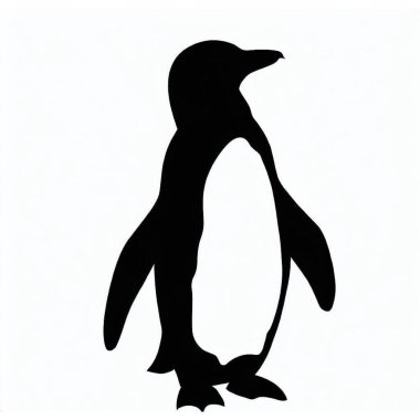 Vector Silhouette of Penguin, Cute Penguin Illustration for Arctic and Wildlife Themes clipart