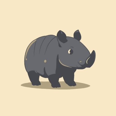 Tapir Vector Art Simple Shaped Vectorin Plain Background. clipart