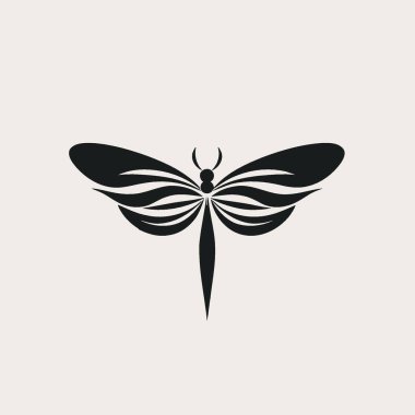 Dragonfly Logo Vektör Sanatı Sade Arkaplan Böceği, Kanatlar, Doğa, Vahşi Yaşam, Simge.