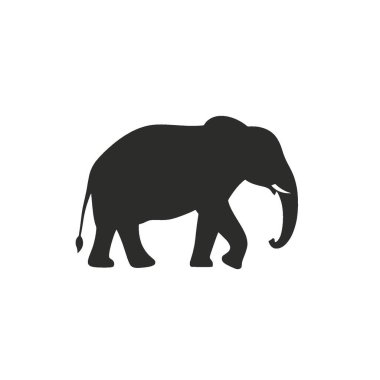 Platybelodon silhouette,Minimalist Flat Black and White Silhouette Icon. clipart