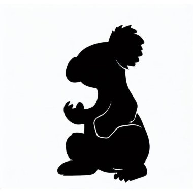 Vector Silhouette of Koala, Adorable Koala Graphic for Australian Wildlife Designs clipart