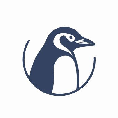 Penguen Logosu Renkli Logo Biçimli Vektör Sanat Kuşu, Antarktika, Vahşi Yaşam, Simge.