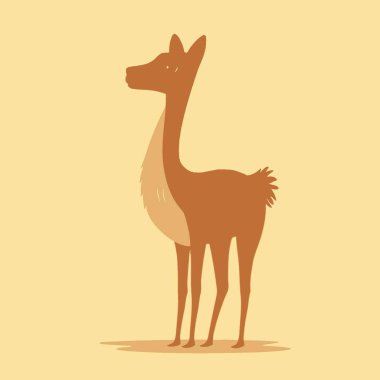 Vicuna Vector Art Simple Shaped Vectorin Plain Background. clipart