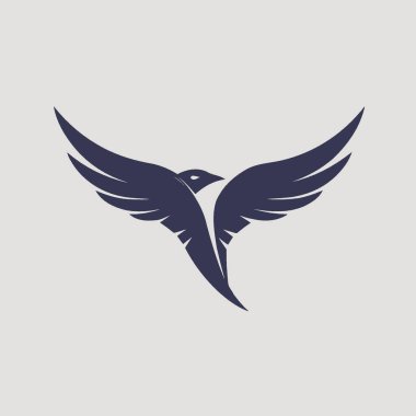 Swift Falcon Logosu Tek Renkli Logo Vektörü.