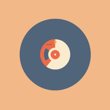 Plak Düz Vektör Sanat Müziği, Vinil, Ses, Retro, Simge.