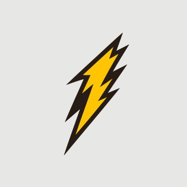 Düz Arkaplan Elektrik, Güç, Enerji, Sembol, Simge, Simge Sanatında Şimşek Yıldırımı Logosu Biçimi Vektör Sanatı.