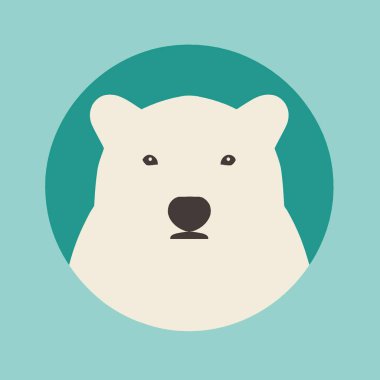 Polar Bear Flat Vector Art Bear, Arctic, Wildlife, Icon. clipart