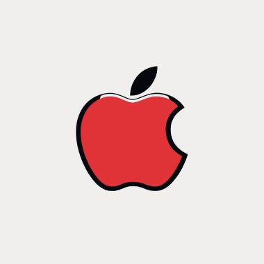 Apple Vektör İllüstrasyon Meyvesi, Sağlıklı, Kırmızı, Taze, Simge.